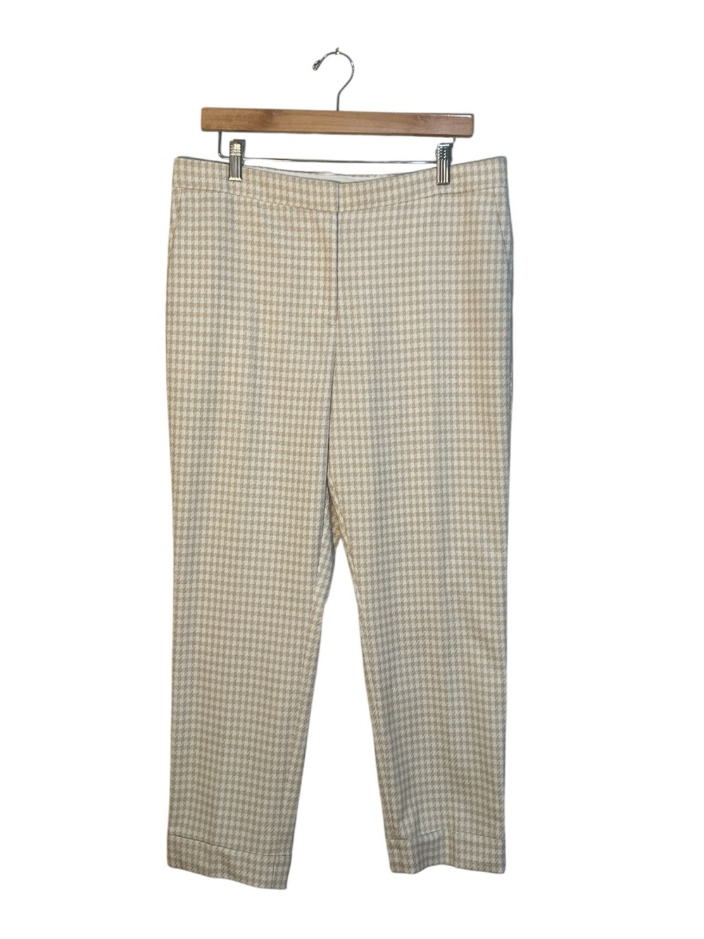 Ann Taylor Beige Houndstooth Career Dress Pants Size 12